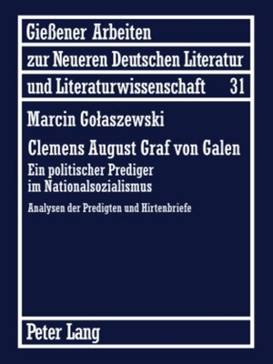 cover image of Clemens August Graf von Galen